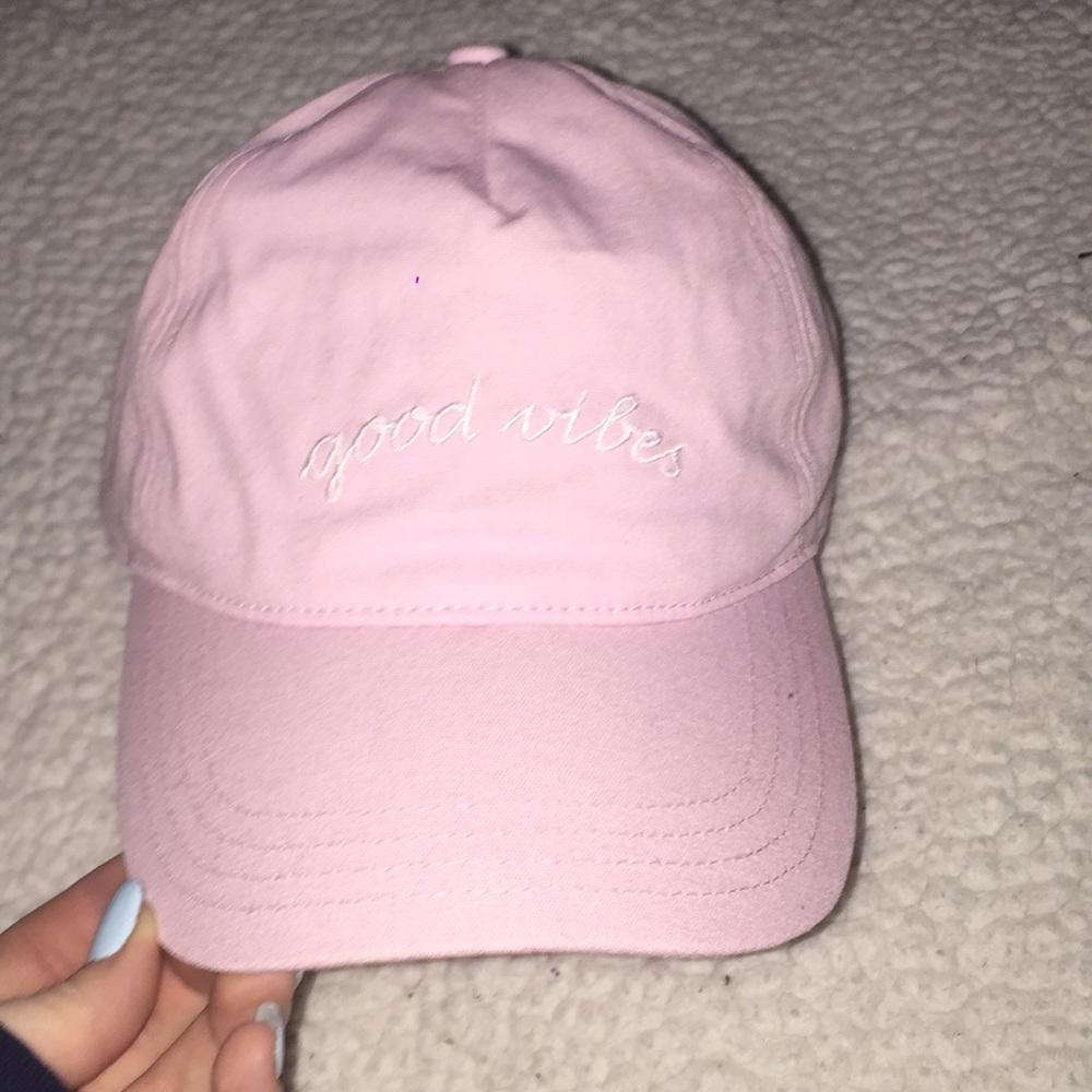 “good vibes” Adjustable Pink Hat